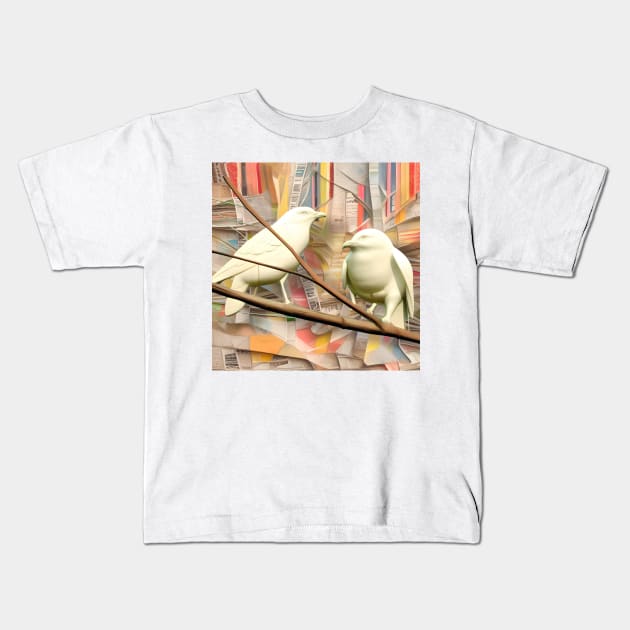 Mosaic with White Birds Kids T-Shirt by DANAROPER